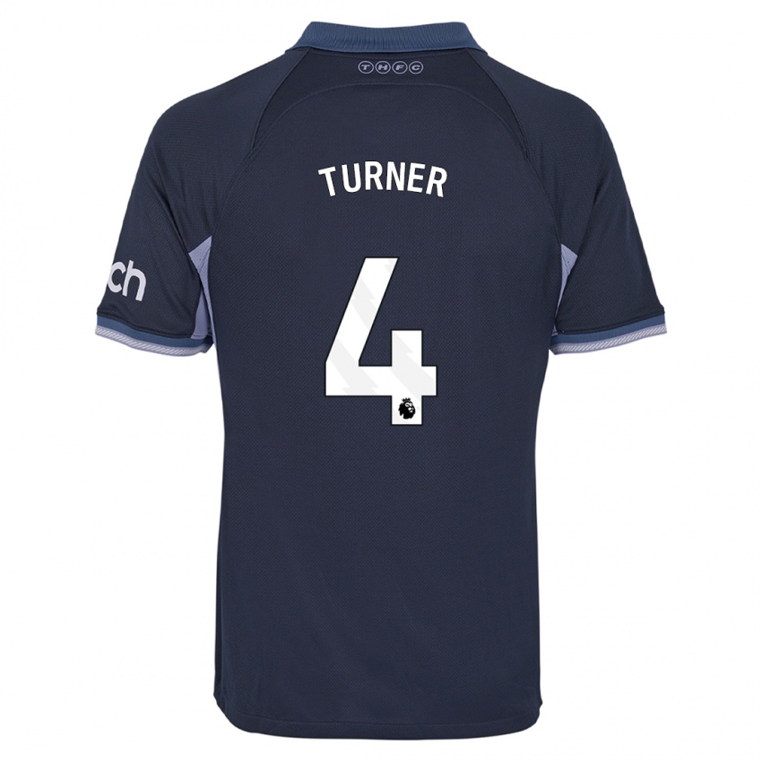 Mænd Amy Turner #4 Mørkeblå Udebane Spillertrøjer 2023/24 Trøje T-Shirt