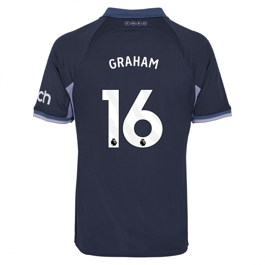 Mænd Kit Graham #16 Mørkeblå Udebane Spillertrøjer 2023/24 Trøje T-Shirt