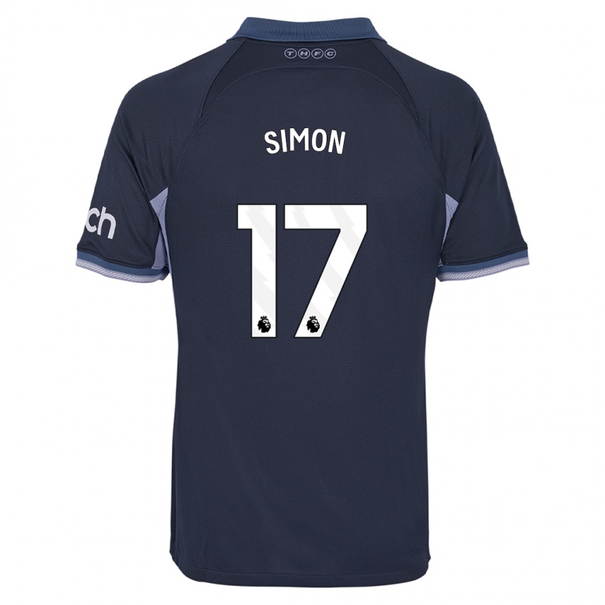 Mænd Kyah Simon #17 Mørkeblå Udebane Spillertrøjer 2023/24 Trøje T-Shirt