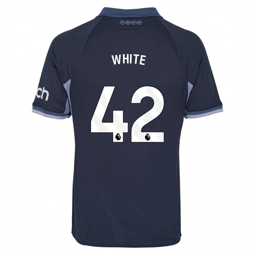 Mænd Harvey White #42 Mørkeblå Udebane Spillertrøjer 2023/24 Trøje T-Shirt