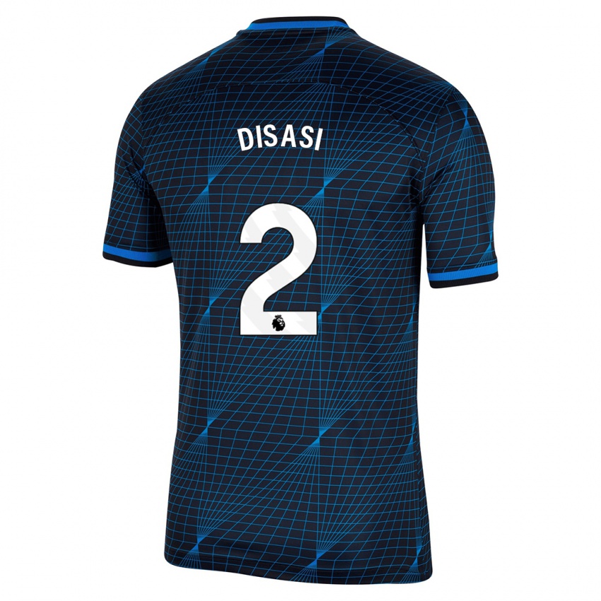 Mænd Axel Disasi #2 Mørkeblå Udebane Spillertrøjer 2023/24 Trøje T-Shirt