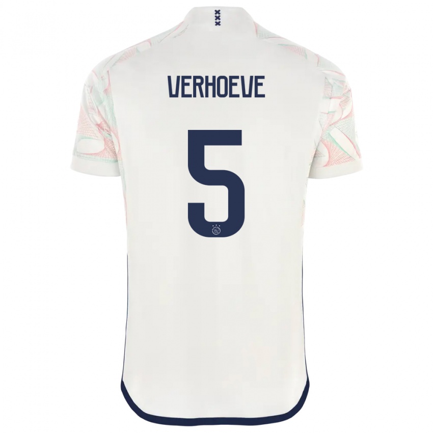 Mænd Soraya Verhoeve #5 Hvid Udebane Spillertrøjer 2023/24 Trøje T-Shirt