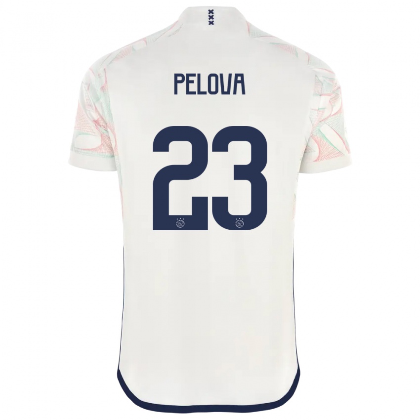 Mænd Victoria Pelova #23 Hvid Udebane Spillertrøjer 2023/24 Trøje T-Shirt