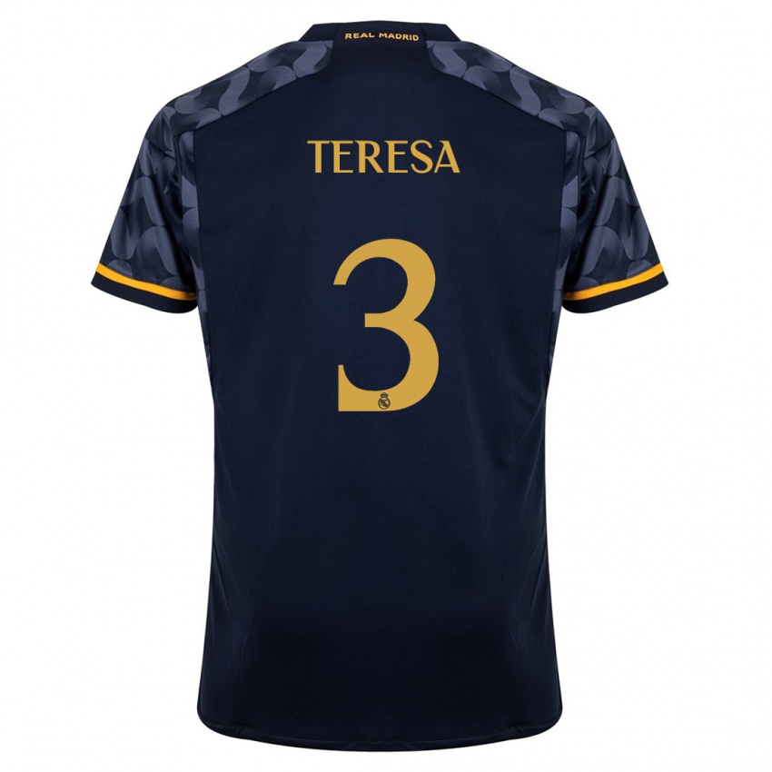 Mænd Teresa Abelleira #3 Mørkeblå Udebane Spillertrøjer 2023/24 Trøje T-Shirt