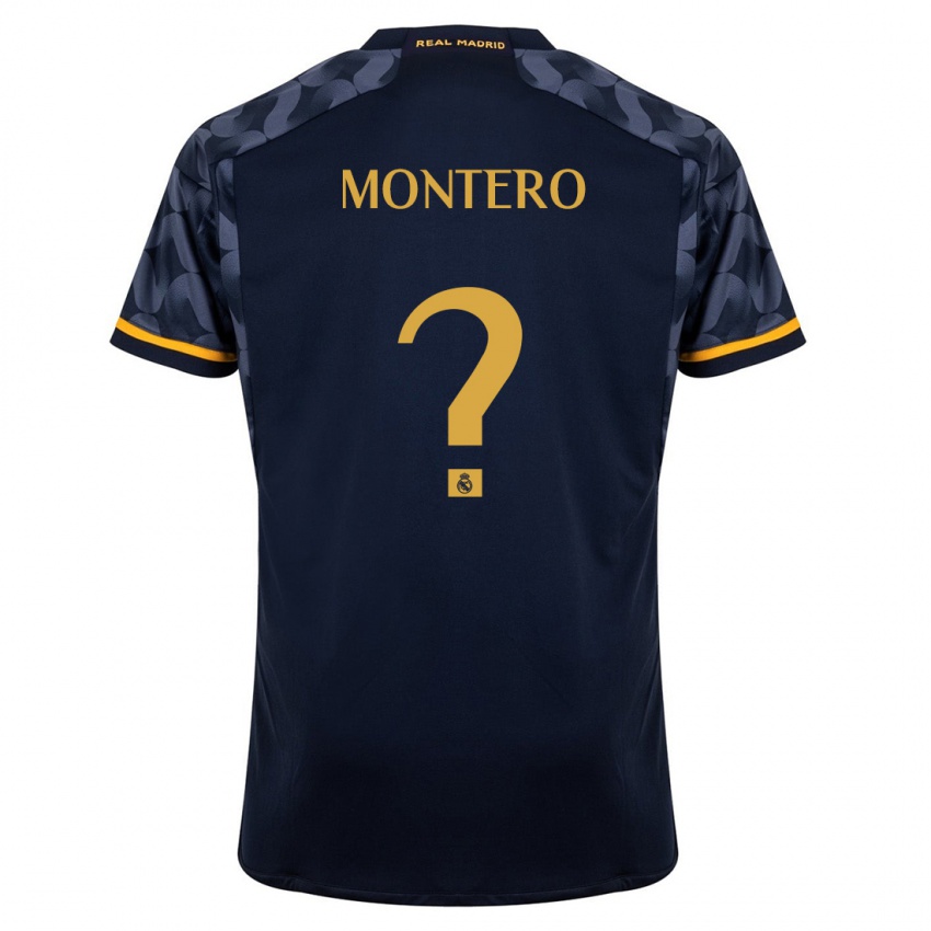 Mænd Ruben Montero #0 Mørkeblå Udebane Spillertrøjer 2023/24 Trøje T-Shirt