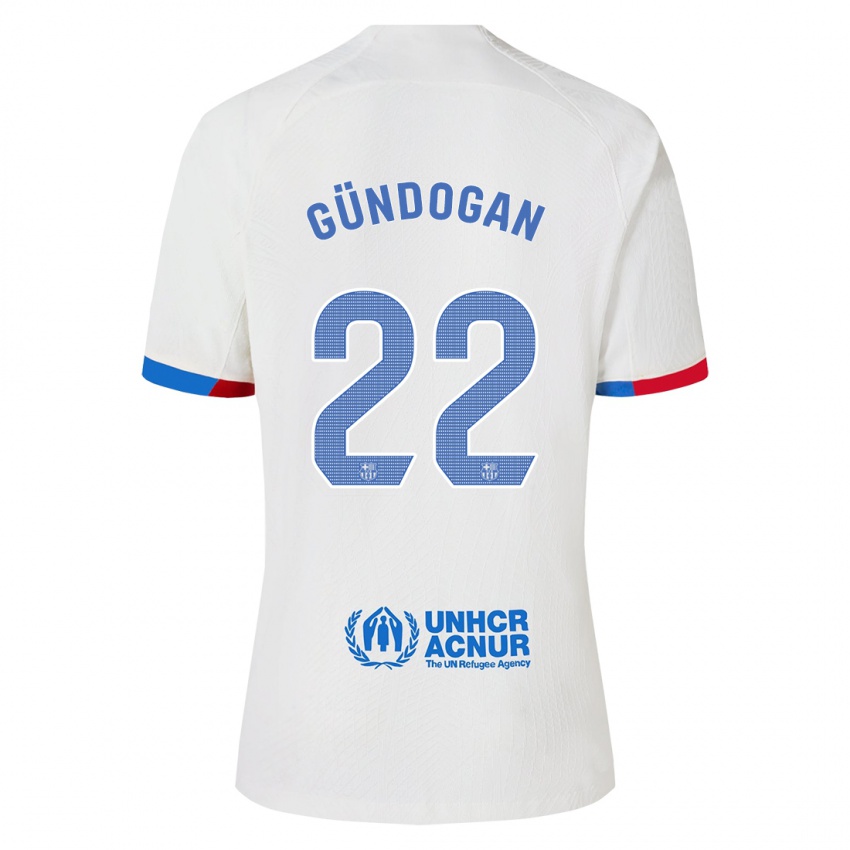 Mænd Ilkay Gundogan #22 Hvid Udebane Spillertrøjer 2023/24 Trøje T-Shirt