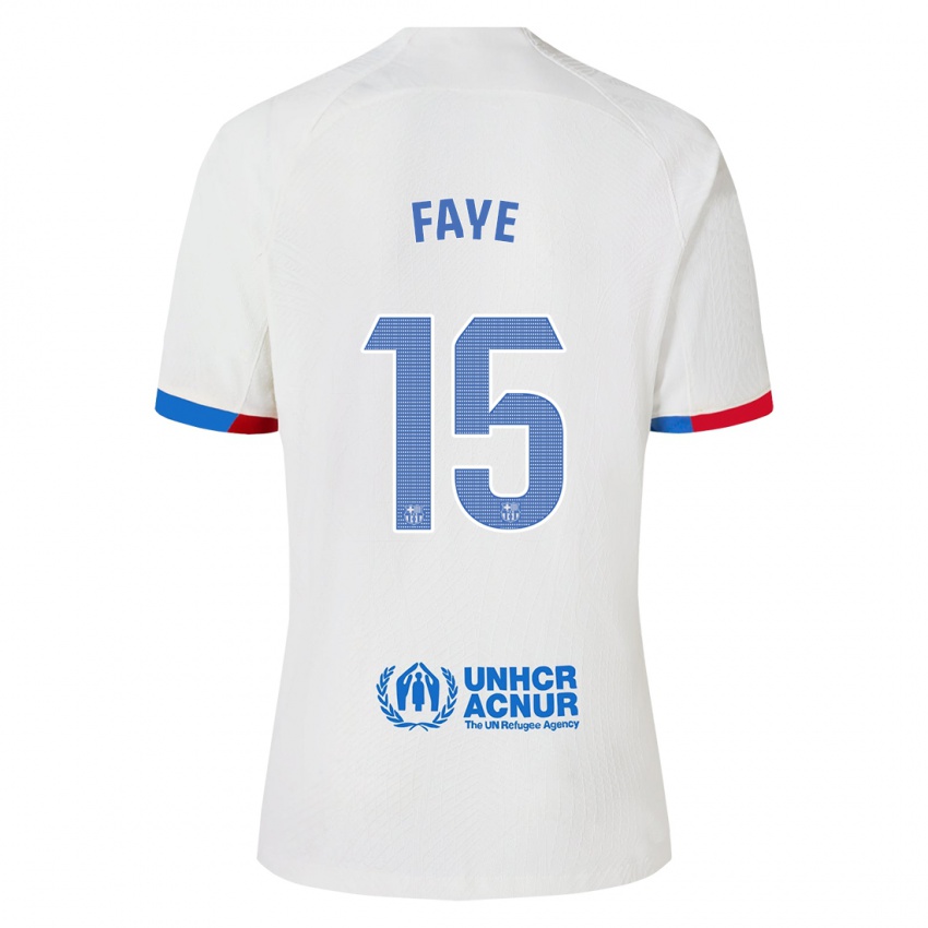 Mænd Mikayil Faye #15 Hvid Udebane Spillertrøjer 2023/24 Trøje T-Shirt
