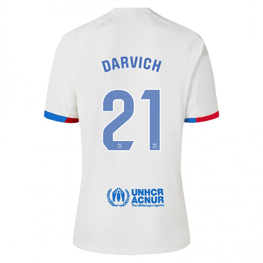 Mænd Noah Darvich #21 Hvid Udebane Spillertrøjer 2023/24 Trøje T-Shirt