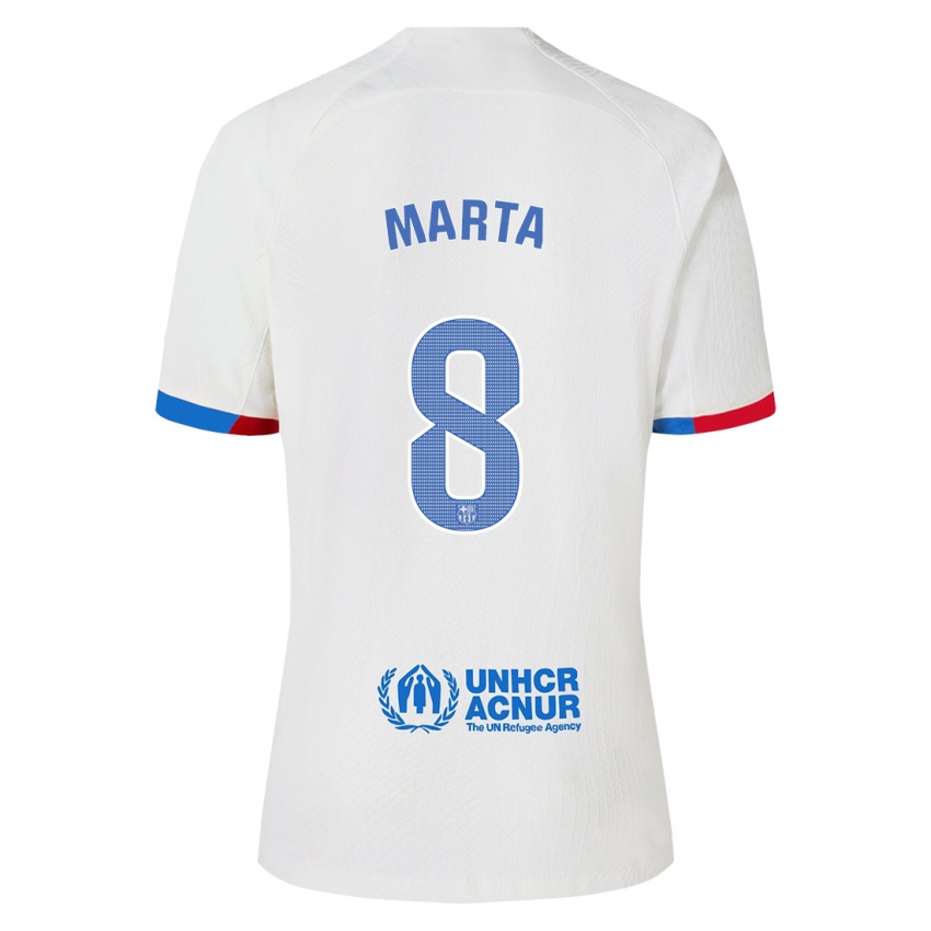 Mænd Marta Torrejon #8 Hvid Udebane Spillertrøjer 2023/24 Trøje T-Shirt