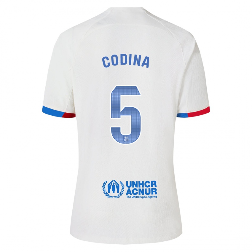 Mænd Laia Codina #5 Hvid Udebane Spillertrøjer 2023/24 Trøje T-Shirt