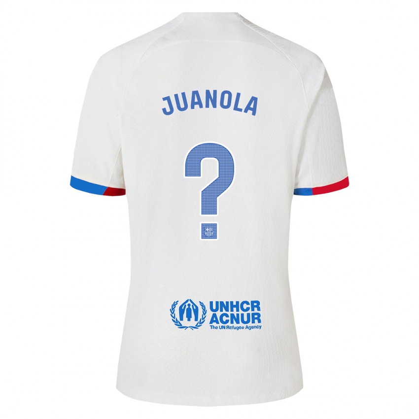 Mænd Mika Juanola #0 Hvid Udebane Spillertrøjer 2023/24 Trøje T-Shirt