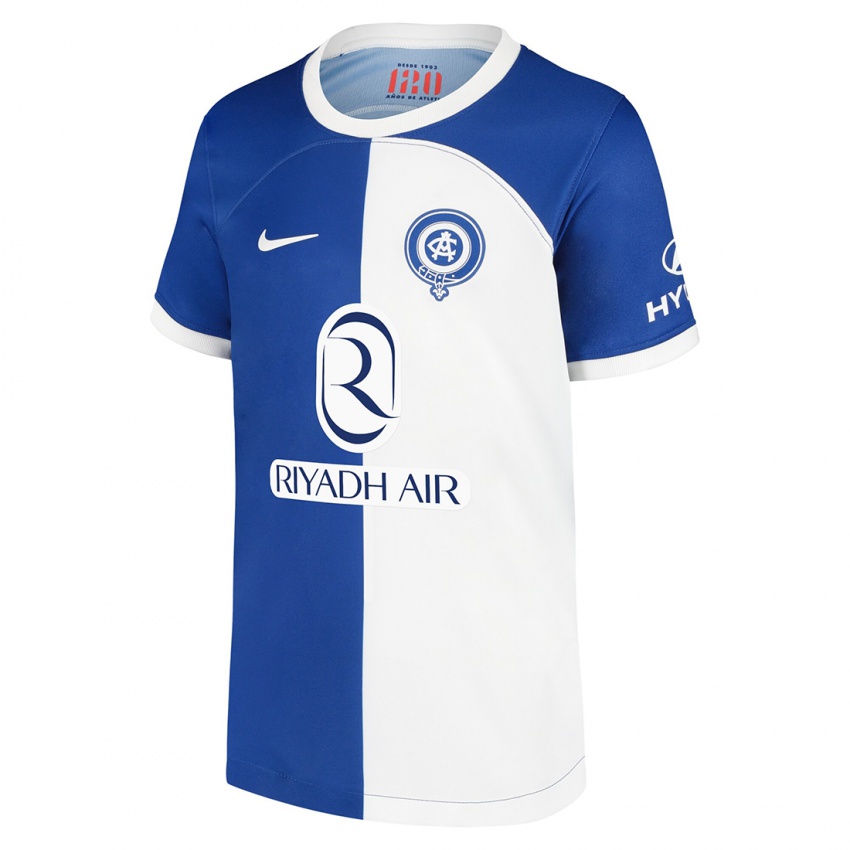 Mænd Jose Maria Gimenez #2 Blå Hvid Udebane Spillertrøjer 2023/24 Trøje T-Shirt
