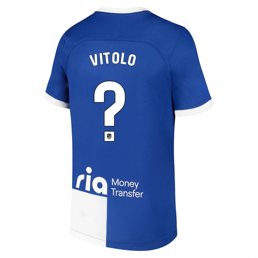 Mænd Vitolo #0 Blå Hvid Udebane Spillertrøjer 2023/24 Trøje T-Shirt