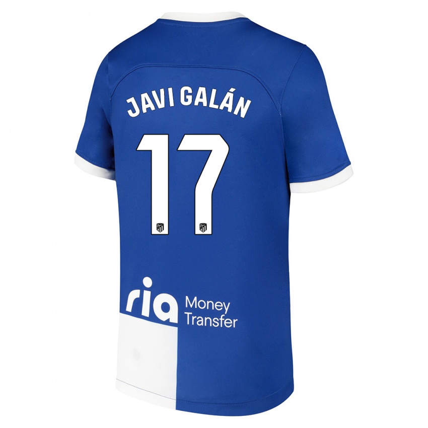 Mænd Javi Galan #17 Blå Hvid Udebane Spillertrøjer 2023/24 Trøje T-Shirt
