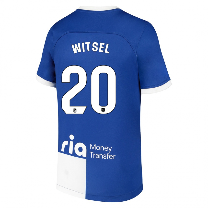 Mænd Axel Witsel #20 Blå Hvid Udebane Spillertrøjer 2023/24 Trøje T-Shirt