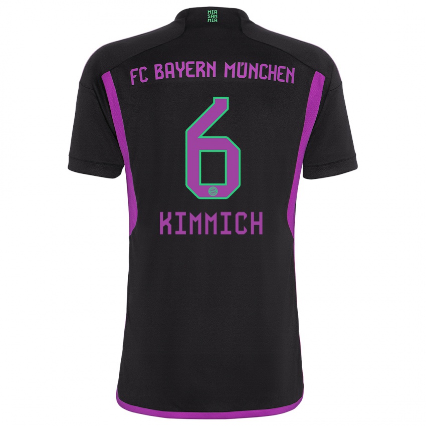 Mænd Joshua Kimmich #6 Sort Udebane Spillertrøjer 2023/24 Trøje T-Shirt