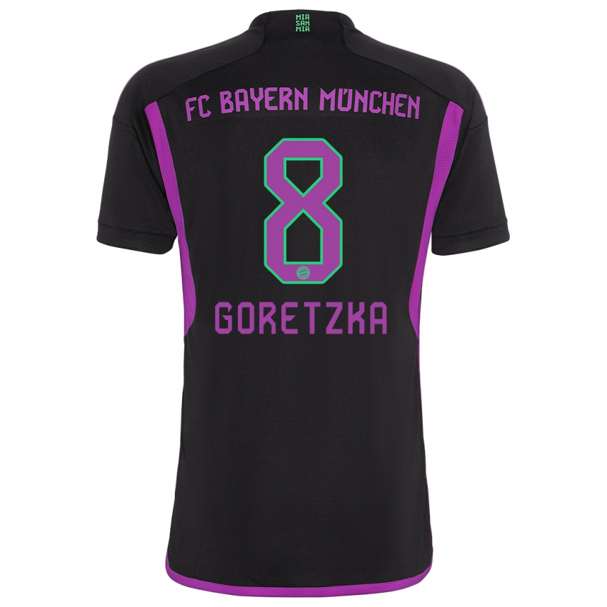 Mænd Leon Goretzka #8 Sort Udebane Spillertrøjer 2023/24 Trøje T-Shirt
