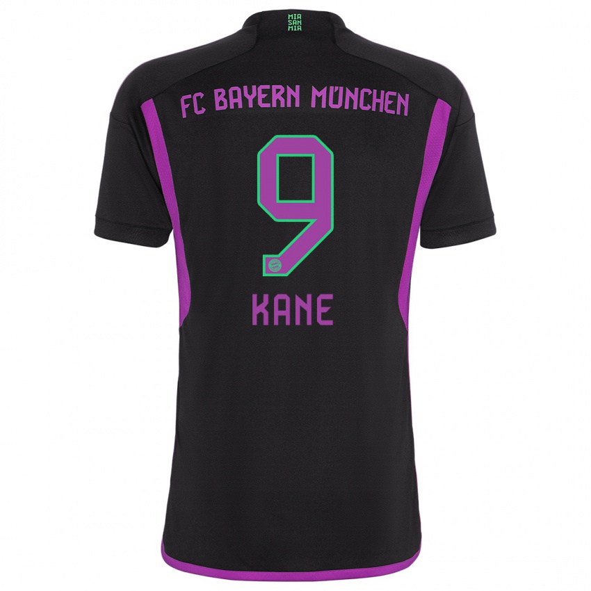 Mænd Harry Kane #9 Sort Udebane Spillertrøjer 2023/24 Trøje T-Shirt