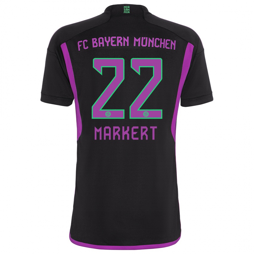 Mænd Leon Markert #22 Sort Udebane Spillertrøjer 2023/24 Trøje T-Shirt