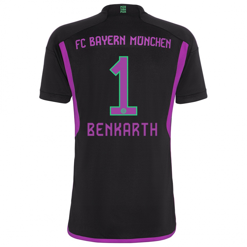 Mænd Laura Benkarth #1 Sort Udebane Spillertrøjer 2023/24 Trøje T-Shirt