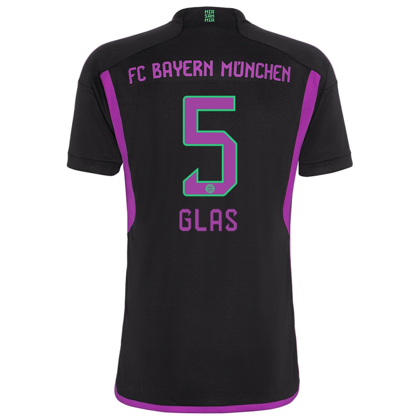 Mænd Hanna Glas #5 Sort Udebane Spillertrøjer 2023/24 Trøje T-Shirt