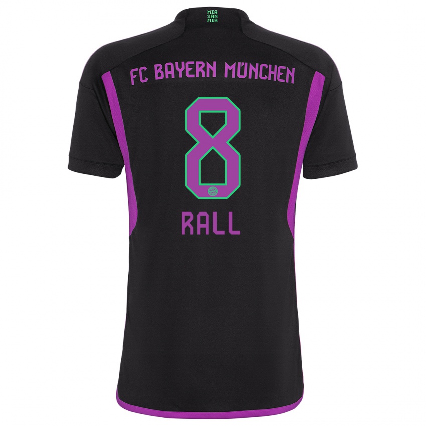 Mænd Maximiliane Rall #8 Sort Udebane Spillertrøjer 2023/24 Trøje T-Shirt