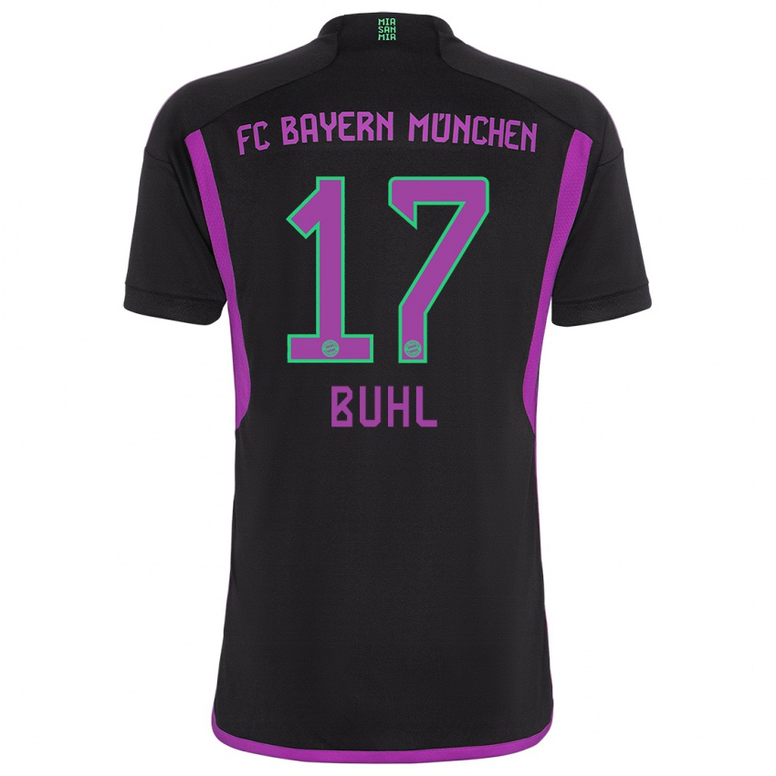 Mænd Klara Buhl #17 Sort Udebane Spillertrøjer 2023/24 Trøje T-Shirt