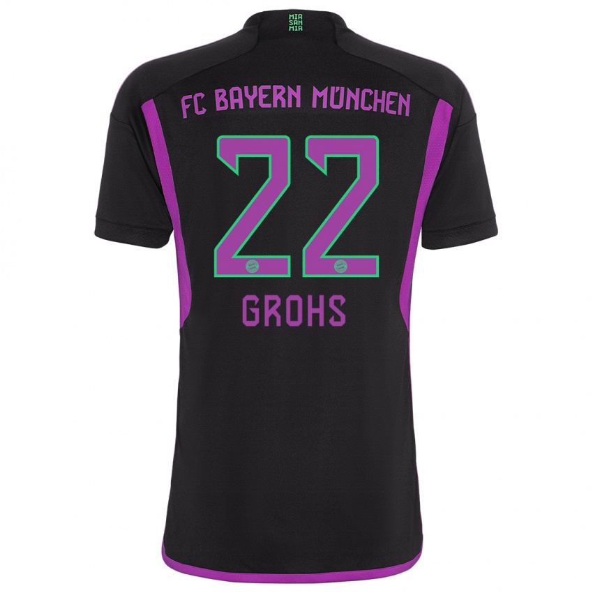 Mænd Maria Luisa Grohs #22 Sort Udebane Spillertrøjer 2023/24 Trøje T-Shirt