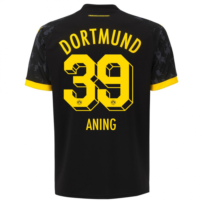 Mænd Prince Aning #39 Sort Udebane Spillertrøjer 2023/24 Trøje T-Shirt