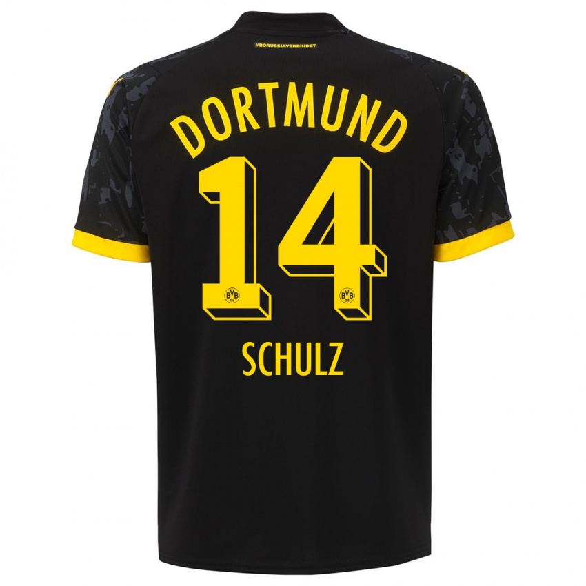 Mænd Nico Schulz #14 Sort Udebane Spillertrøjer 2023/24 Trøje T-Shirt