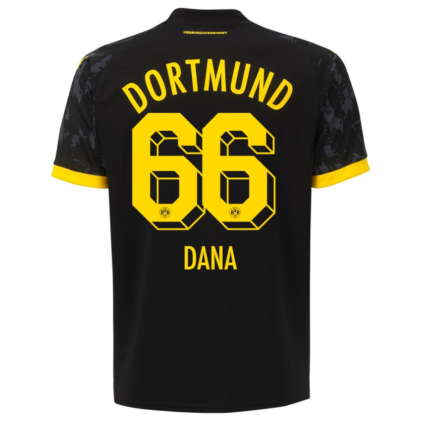 Mænd Bleckmann Dana #66 Sort Udebane Spillertrøjer 2023/24 Trøje T-Shirt