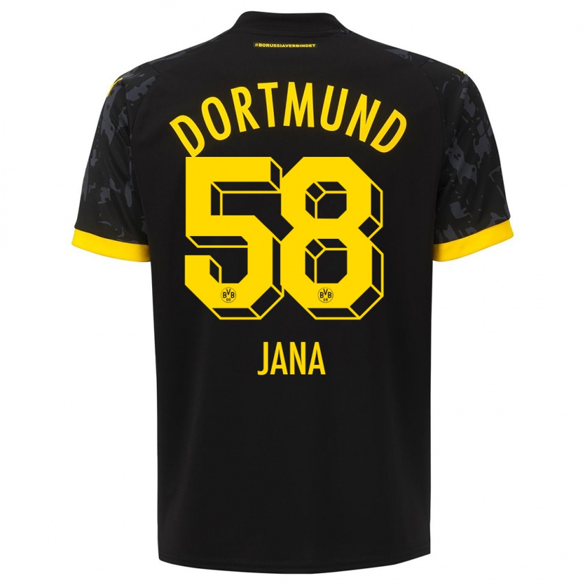 Mænd Nordberg Jana #58 Sort Udebane Spillertrøjer 2023/24 Trøje T-Shirt