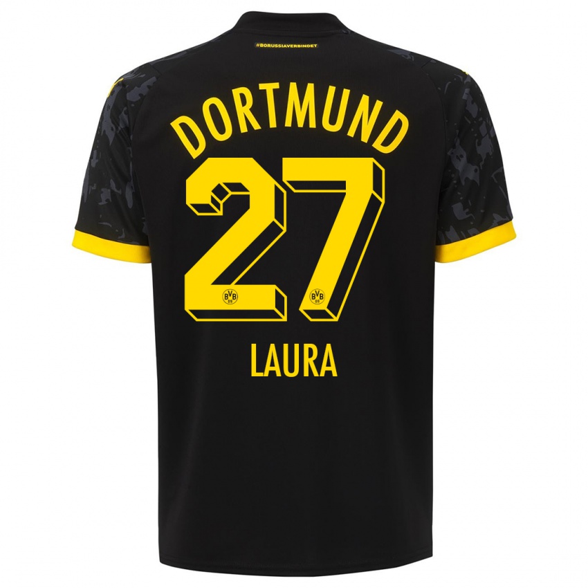 Mænd Van Der Heijden Laura #27 Sort Udebane Spillertrøjer 2023/24 Trøje T-Shirt