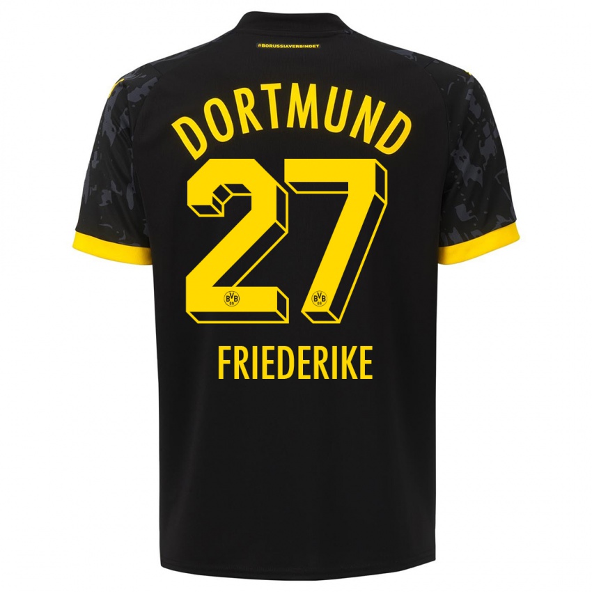 Mænd Burczik Friederike #27 Sort Udebane Spillertrøjer 2023/24 Trøje T-Shirt