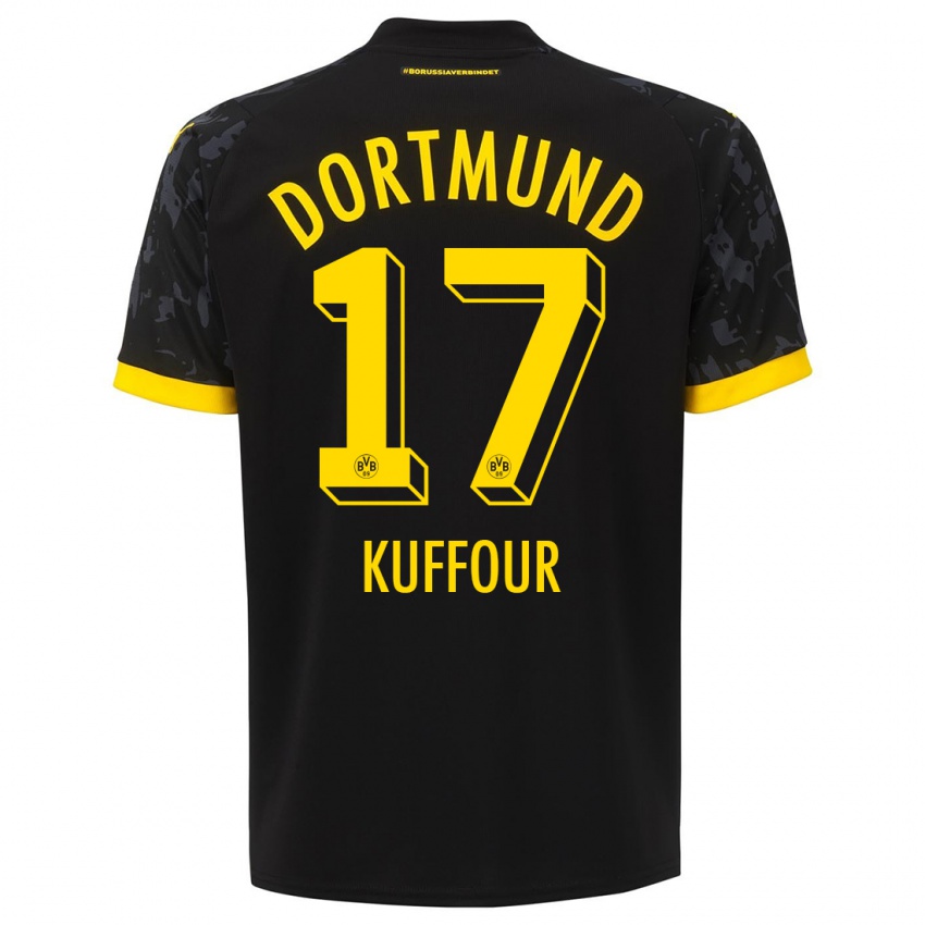 Mænd Lloyd-Addo Kuffour #17 Sort Udebane Spillertrøjer 2023/24 Trøje T-Shirt