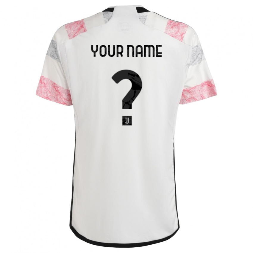 Mænd Dit Navn #0 Hvid Pink Udebane Spillertrøjer 2023/24 Trøje T-Shirt