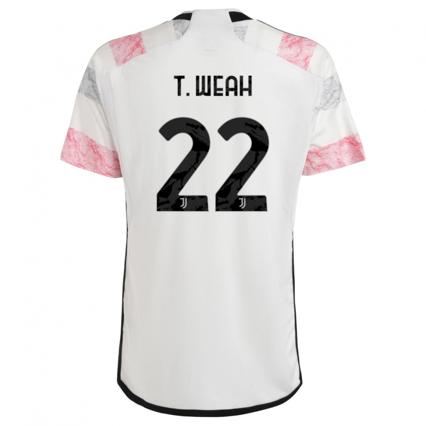 Mænd Timothy Weah #22 Hvid Pink Udebane Spillertrøjer 2023/24 Trøje T-Shirt