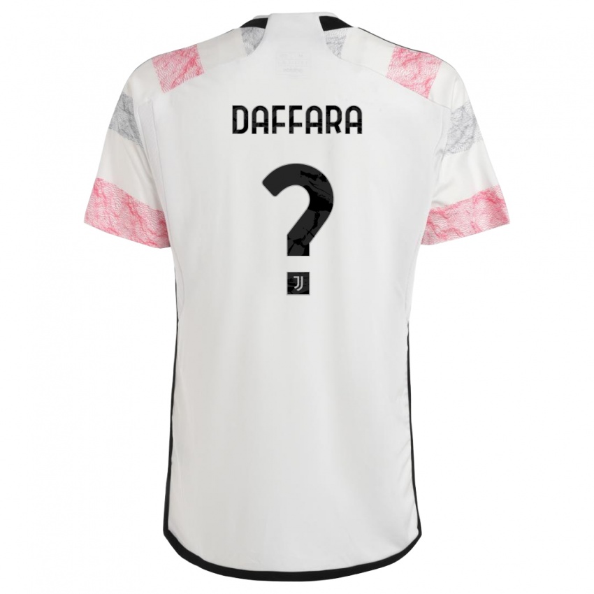 Mænd Giovanni Daffara #0 Hvid Pink Udebane Spillertrøjer 2023/24 Trøje T-Shirt