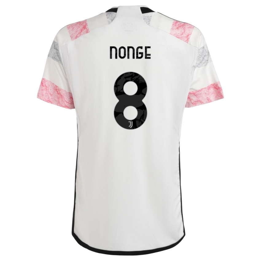 Mænd Joseph Nonge #8 Hvid Pink Udebane Spillertrøjer 2023/24 Trøje T-Shirt