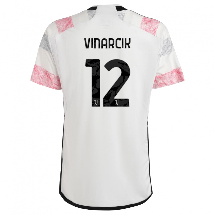 Mænd Jakub Vinarcik #12 Hvid Pink Udebane Spillertrøjer 2023/24 Trøje T-Shirt
