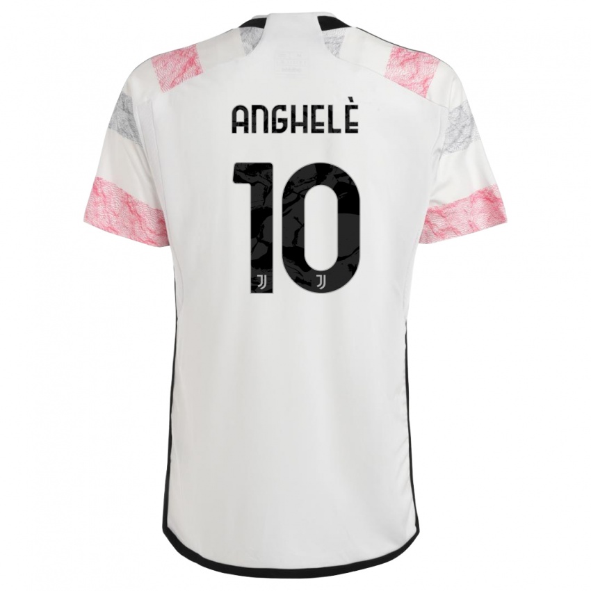 Mænd Lorenzo Anghelè #10 Hvid Pink Udebane Spillertrøjer 2023/24 Trøje T-Shirt