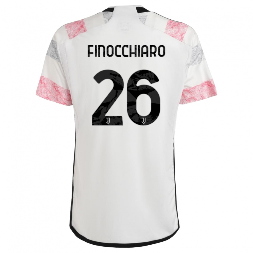Mænd Gabriele Finocchiaro #26 Hvid Pink Udebane Spillertrøjer 2023/24 Trøje T-Shirt