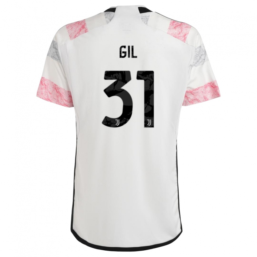 Mænd Javier Gil #31 Hvid Pink Udebane Spillertrøjer 2023/24 Trøje T-Shirt