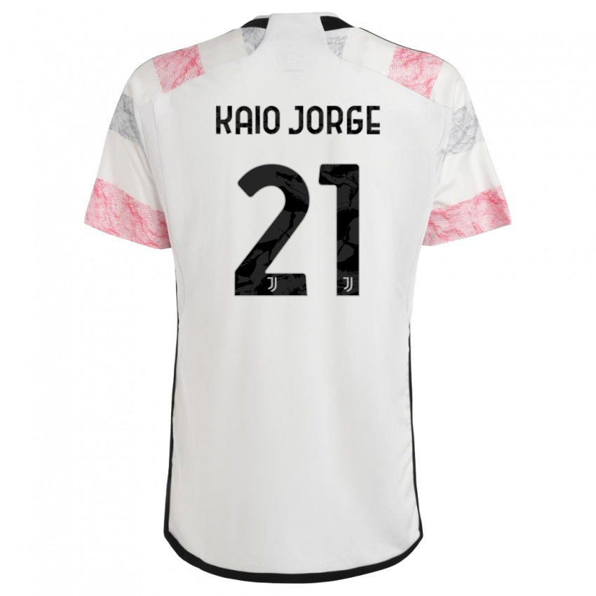 Mænd Kaio Jorge #21 Hvid Pink Udebane Spillertrøjer 2023/24 Trøje T-Shirt