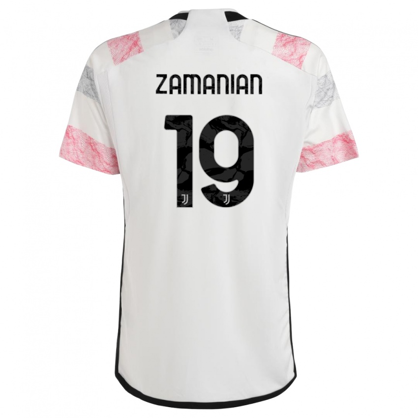 Mænd Annahita Zamanian #19 Hvid Pink Udebane Spillertrøjer 2023/24 Trøje T-Shirt