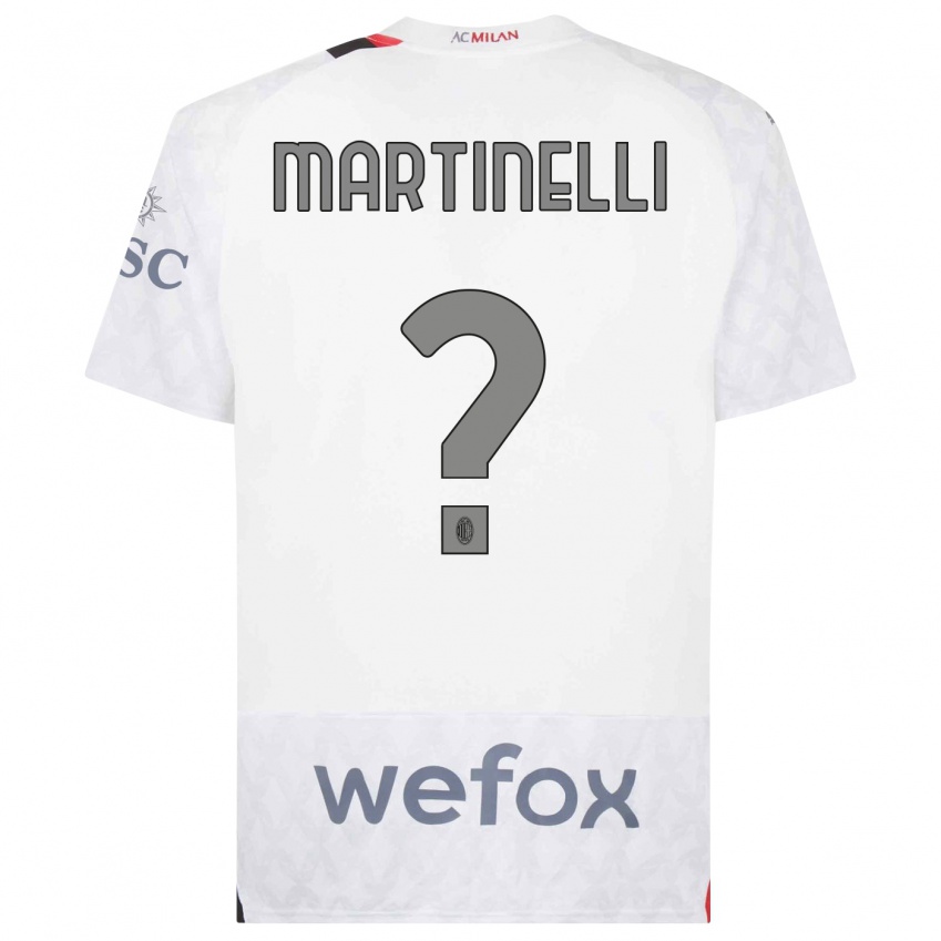 Mænd Riccardo Martinelli #0 Hvid Udebane Spillertrøjer 2023/24 Trøje T-Shirt