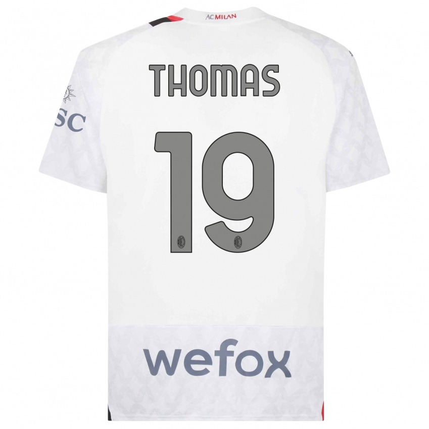 Mænd Lindsey Thomas #19 Hvid Udebane Spillertrøjer 2023/24 Trøje T-Shirt