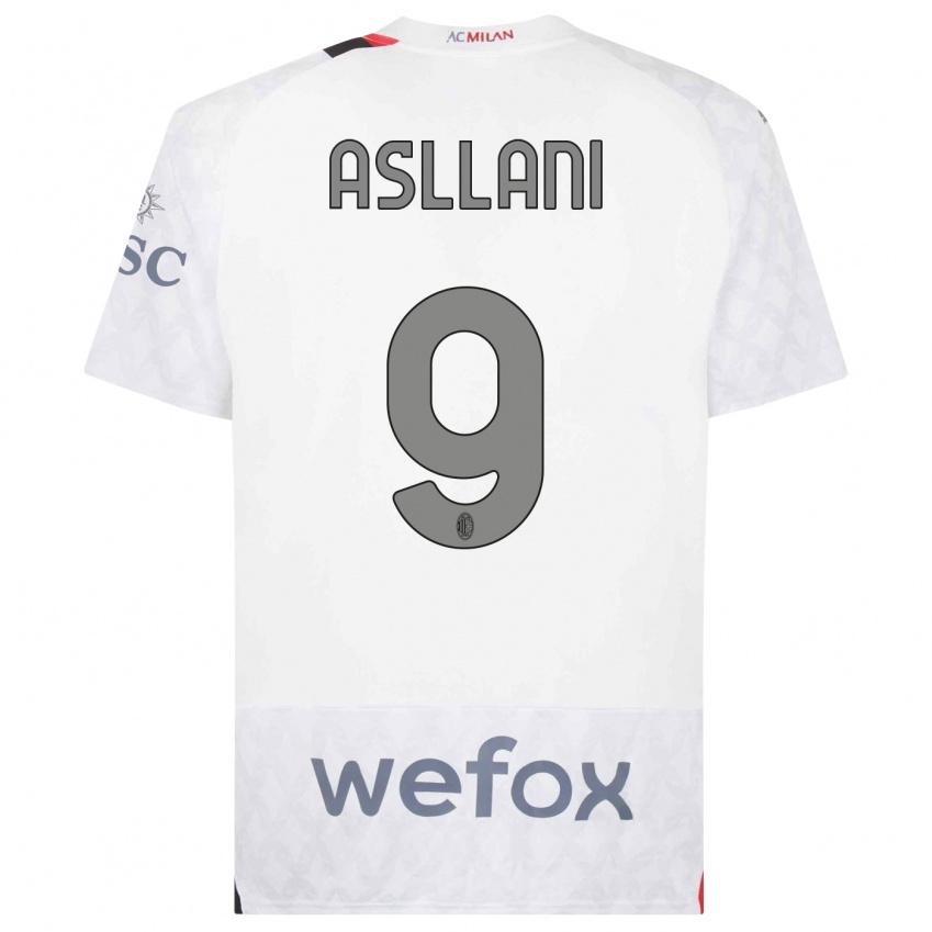 Mænd Kosovare Asllani #9 Hvid Udebane Spillertrøjer 2023/24 Trøje T-Shirt