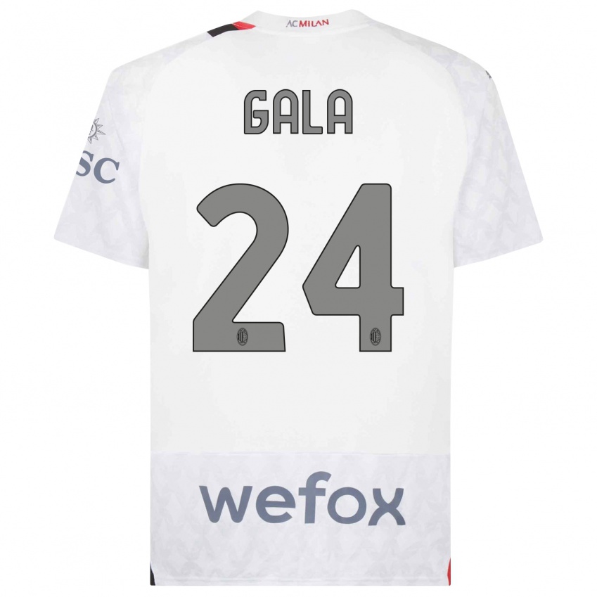 Mænd Antonio Gala #24 Hvid Udebane Spillertrøjer 2023/24 Trøje T-Shirt