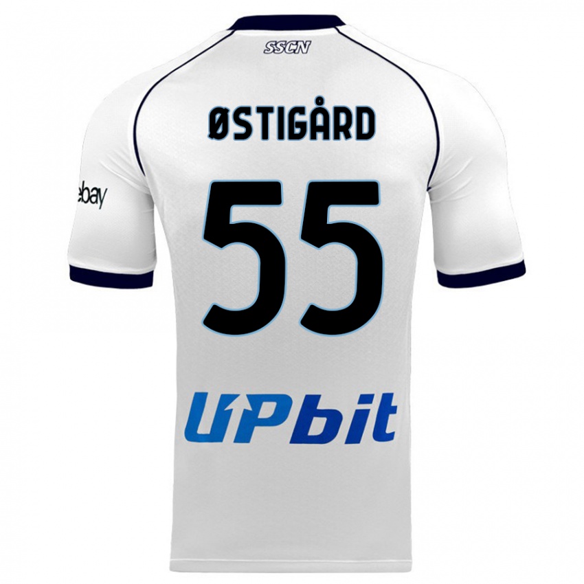 Mænd Leo Ostigard #55 Hvid Udebane Spillertrøjer 2023/24 Trøje T-Shirt